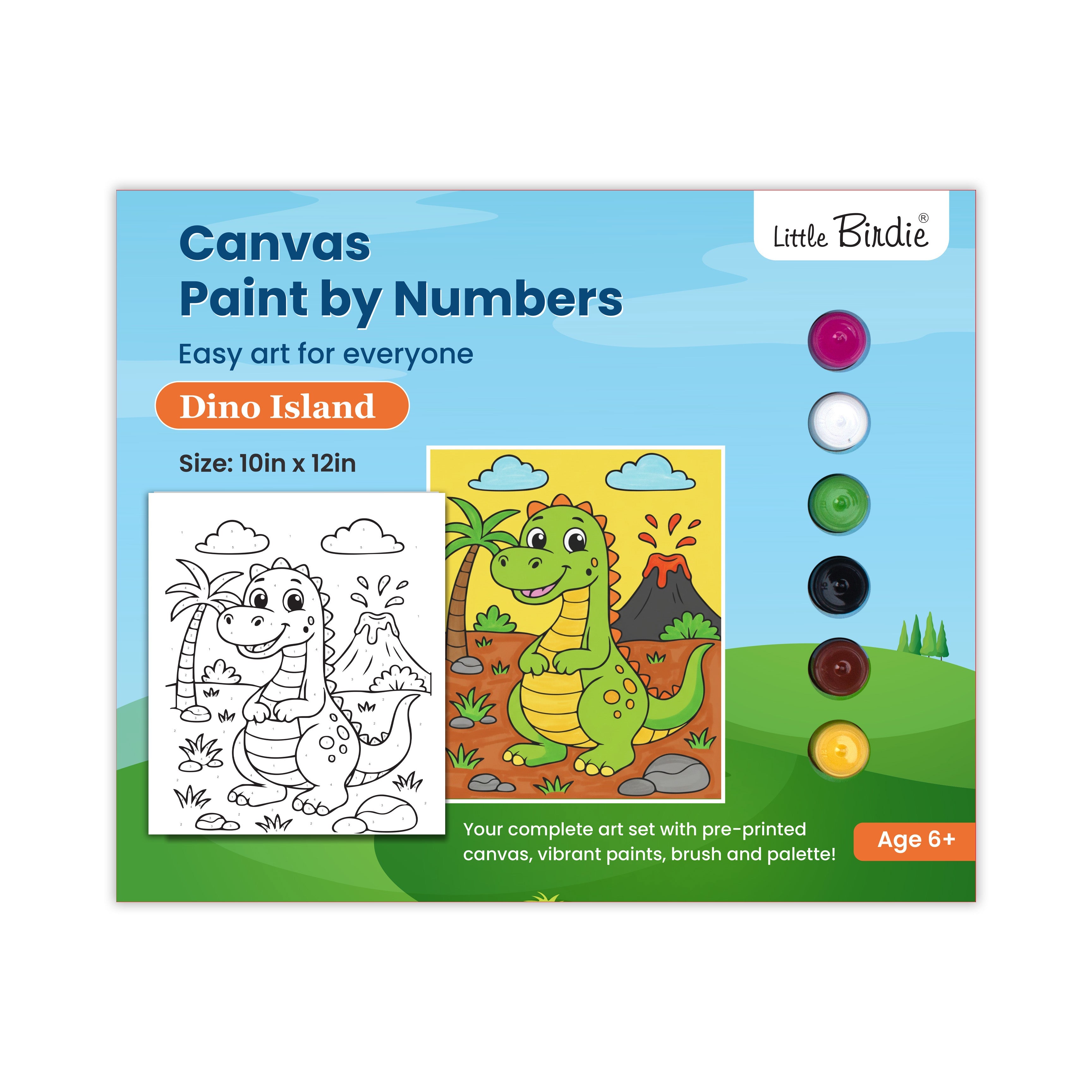 DIY Paint By Numbers Kit Dino Island 10 X 12 inch 1pc