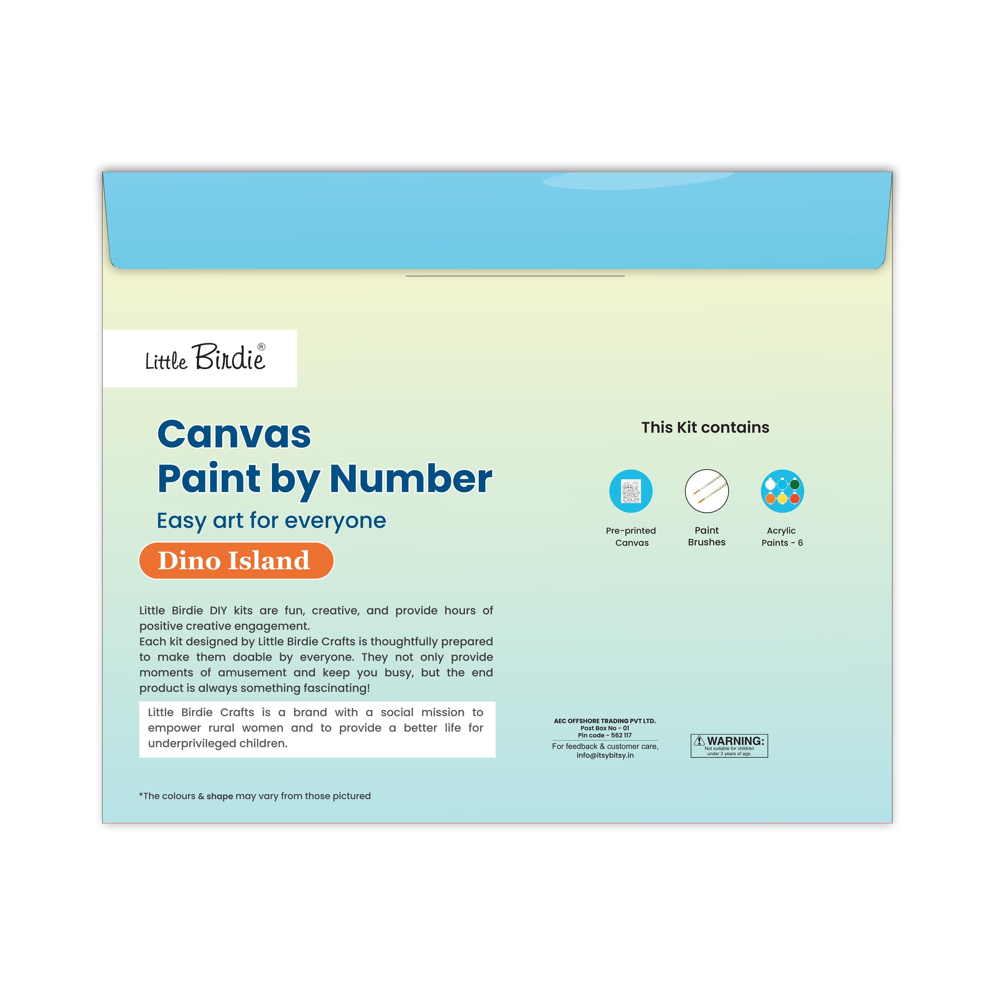 DIY Paint By Numbers Kit Dino Island 10 X 12 inch 1pc