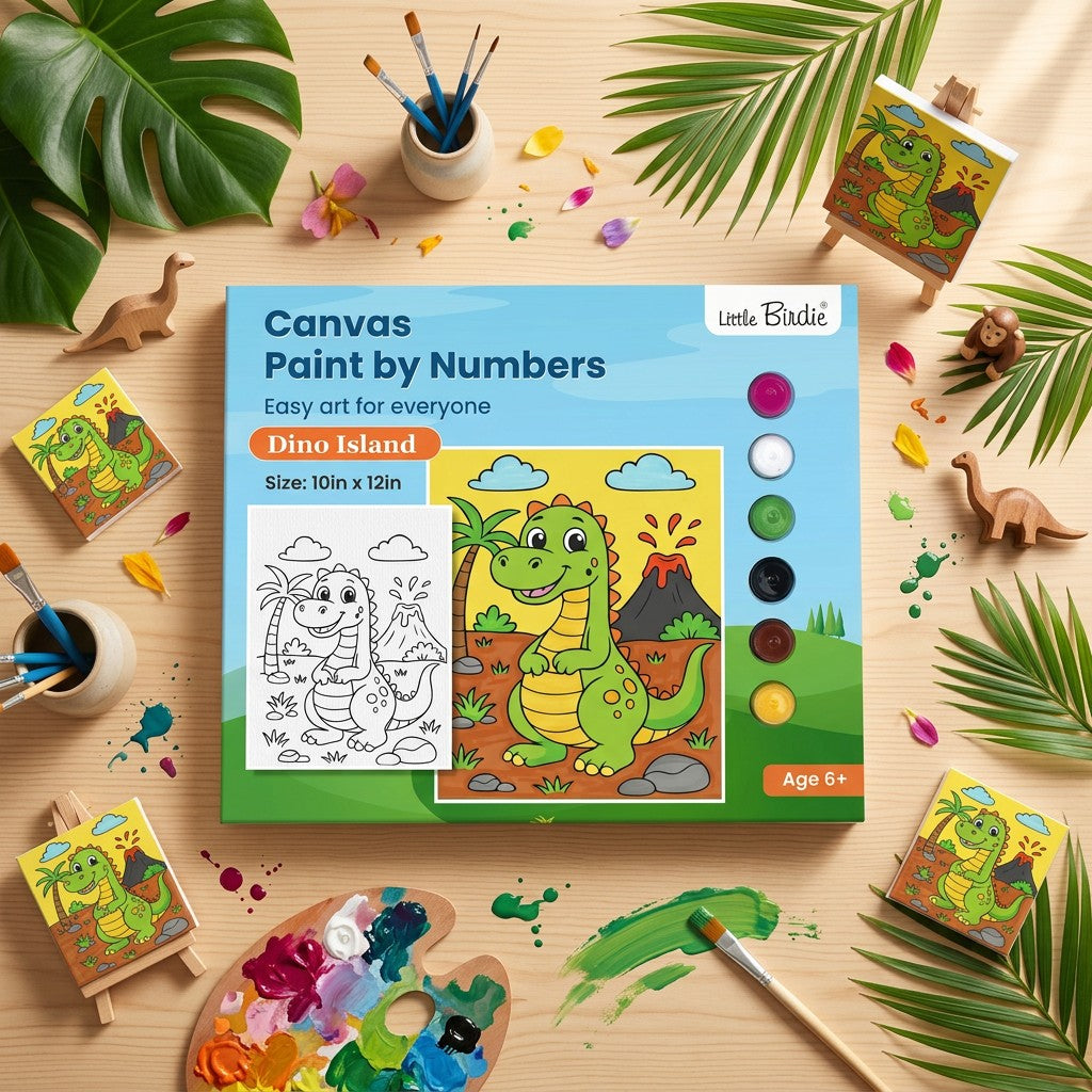 DIY Paint By Numbers Kit Dino Island 10 X 12 inch 1pc