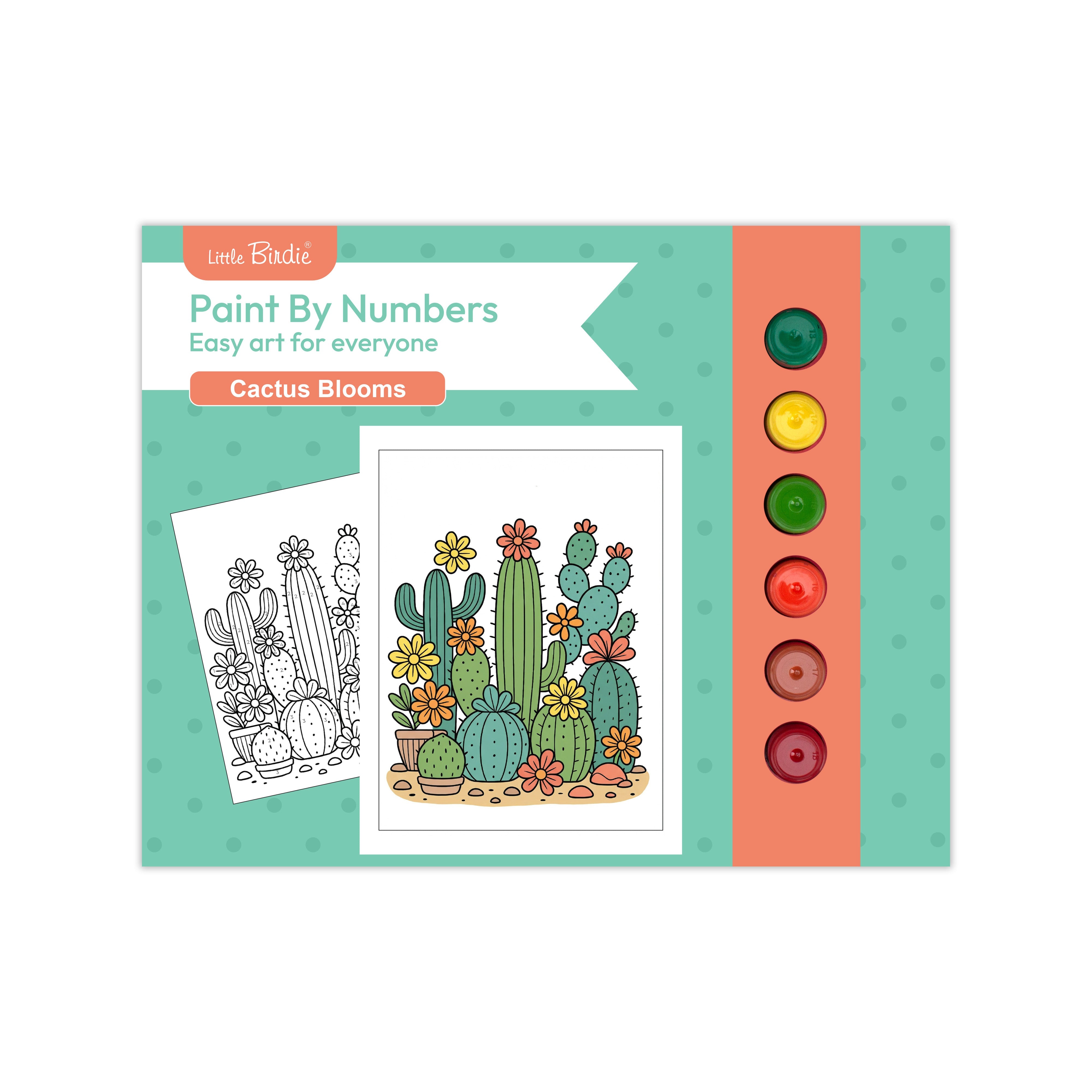 DIY Paint By Numbers Kit Cactus Blooms 8 X 10 inch 1pc