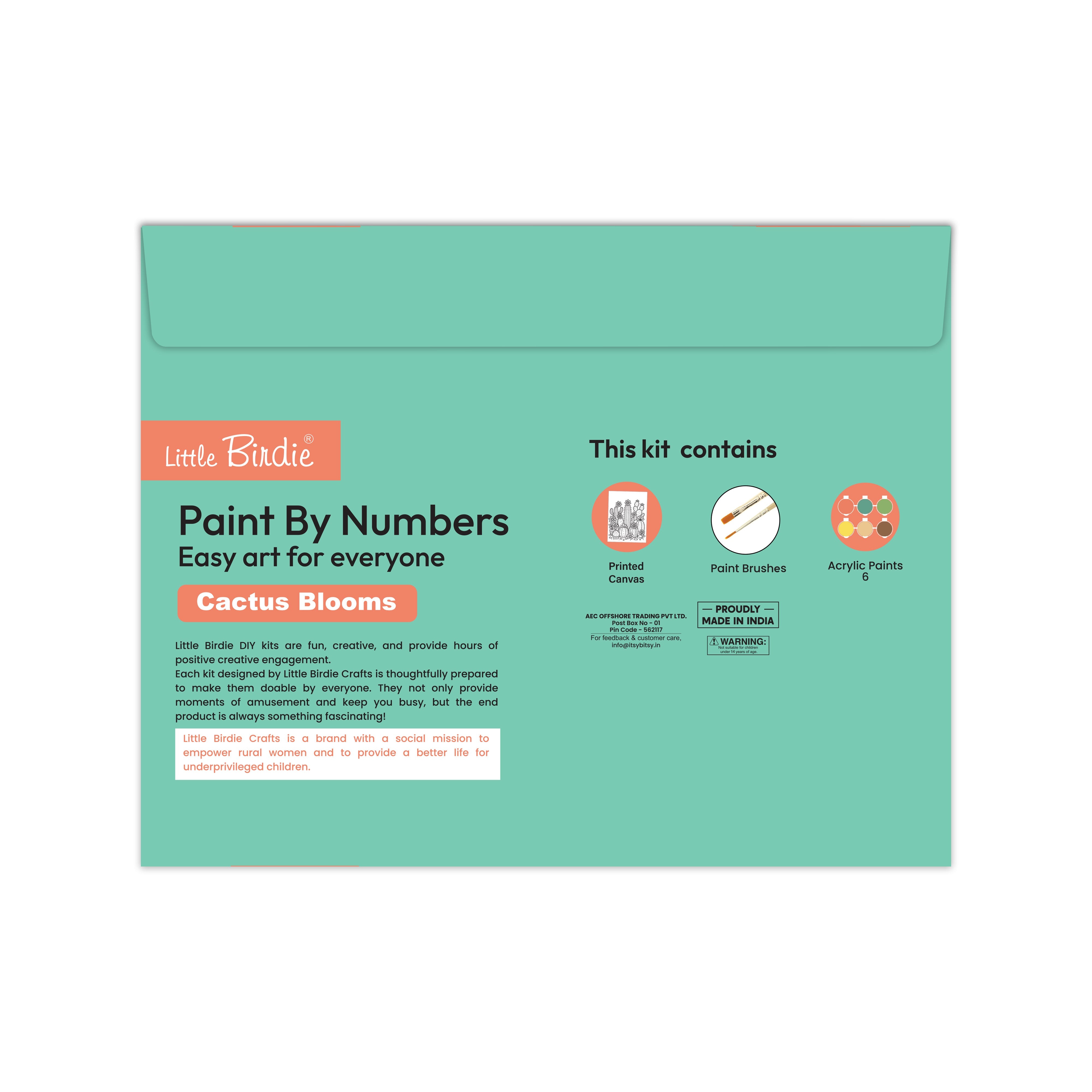 DIY Paint By Numbers Kit Cactus Blooms 8 X 10 inch 1pc
