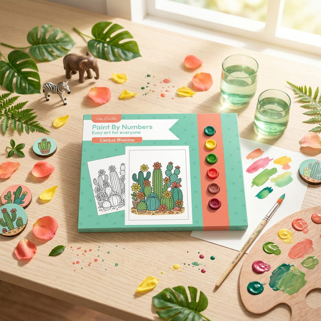 DIY Paint By Numbers Kit Cactus Blooms 8 X 10 inch 1pc