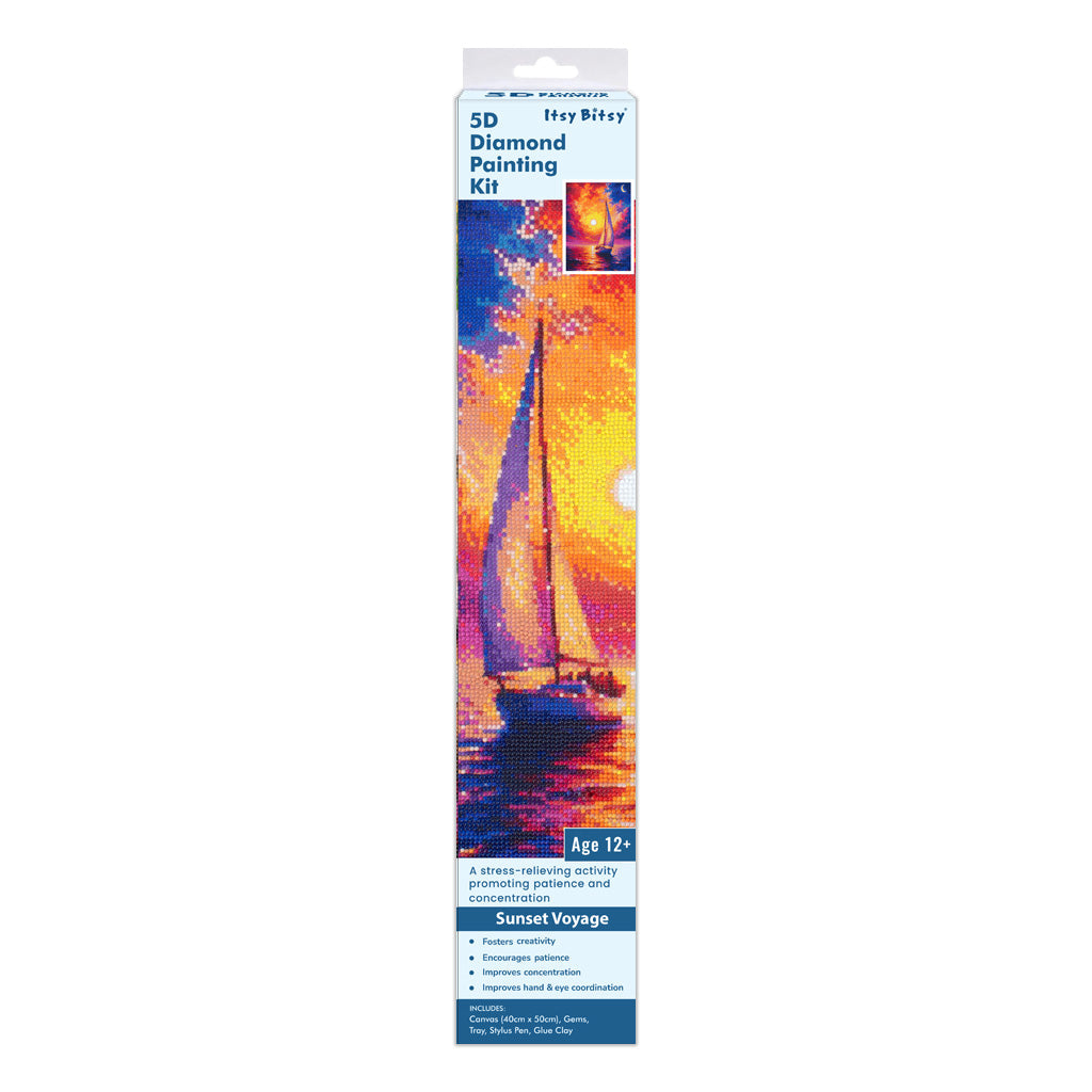 5D Diamond Painting Kit Sunset Voyage 40 X 50cm 1pc Acetate Box