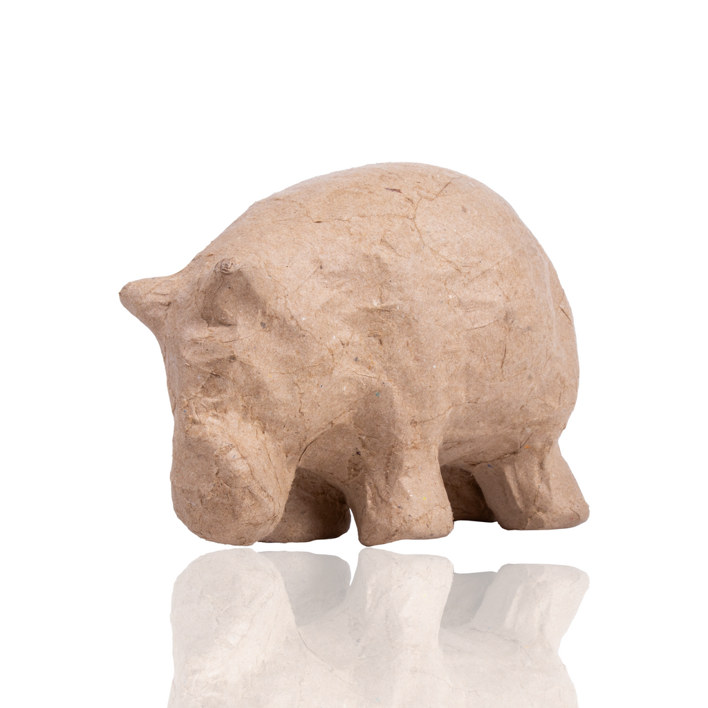 Paper Mache Hippopotamus Approx L23.5 X W12.5 X H16.5Cm 1Pc