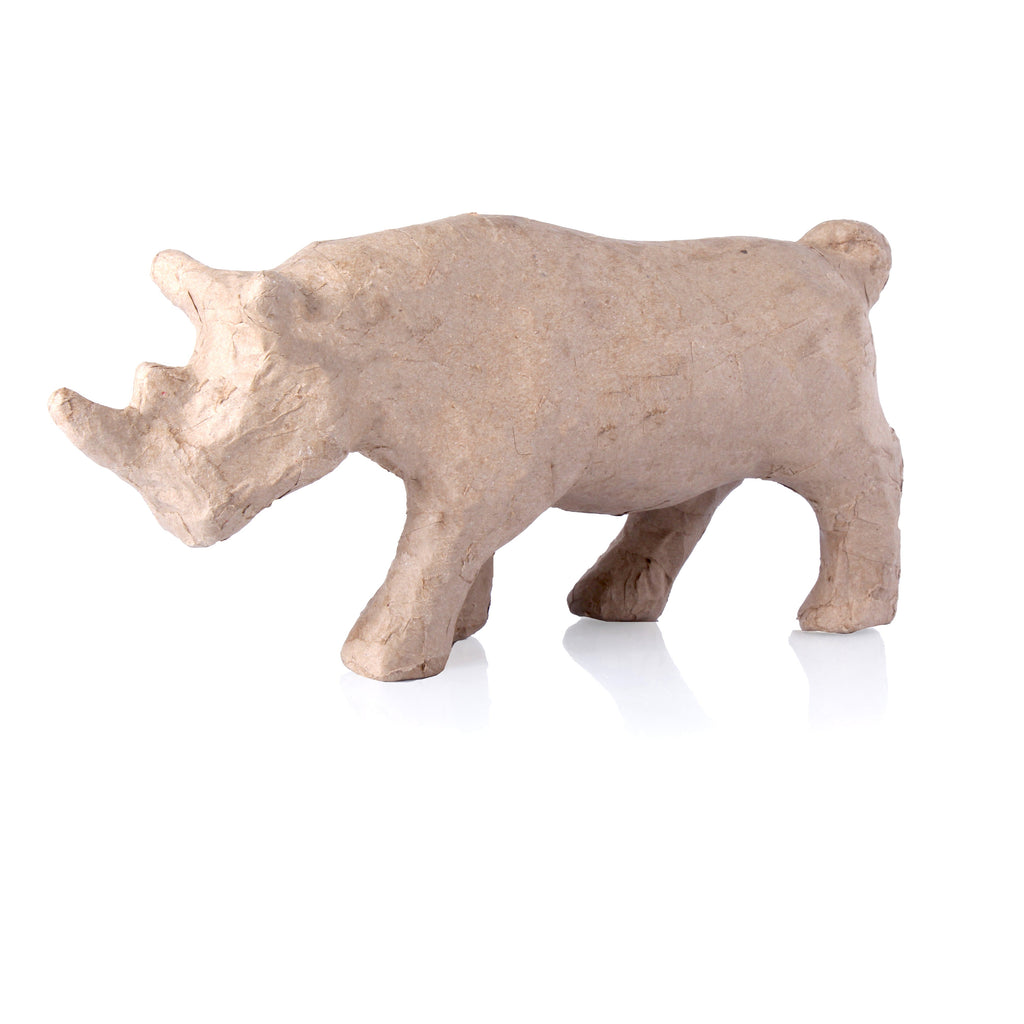 Paper Mache Wild Rhinoceros Approx L33 X W12 X H16cm 1pc
