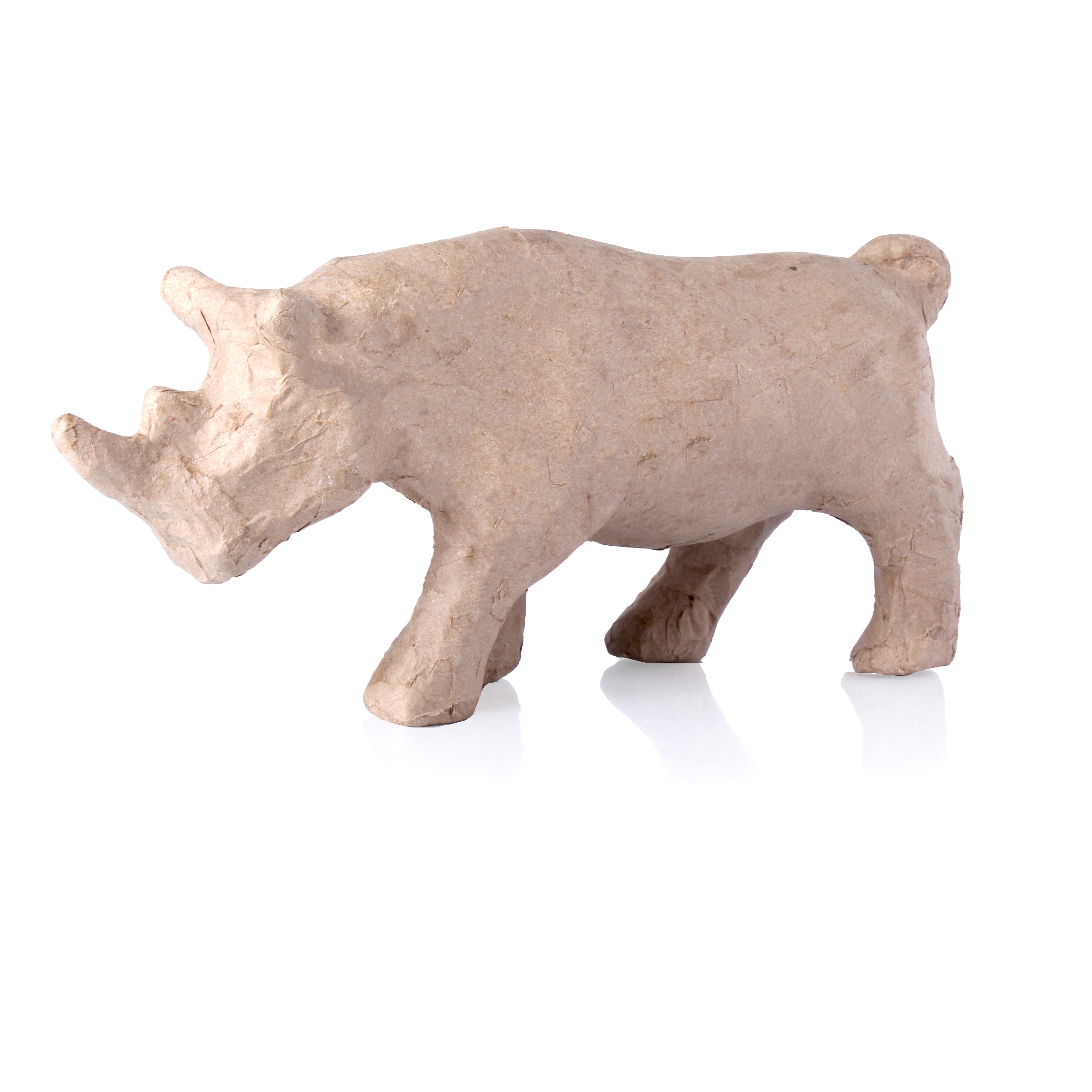 Paper Mache Wild Rhinoceros Approx L33 X W12 X H16cm 1pc
