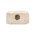 Pinewood Box with Metal Latch Octagonal L4.75 x W2.75 x H2.2 1pc