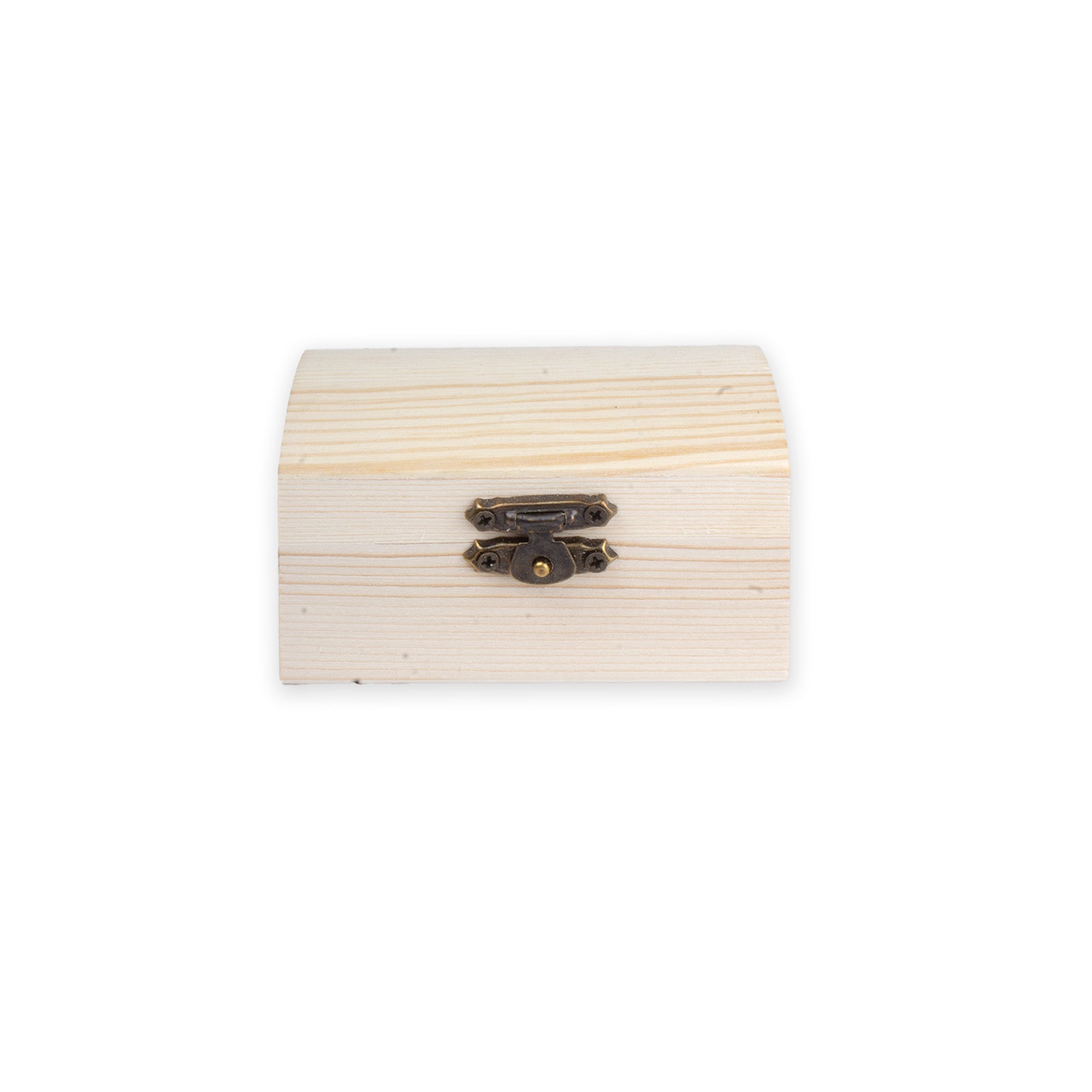 Pinewood Box with Metal Latch Rectangular L3.5 x W2.2 x H1.7 1pc