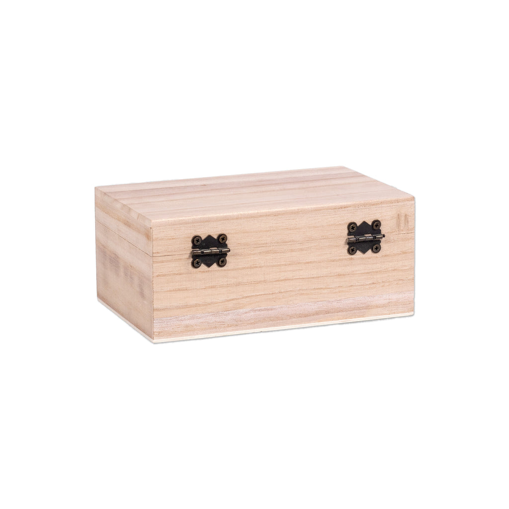 Pinewood Box with Metal Latch Rectangular L5.8 x W4 x H2.5 1pc