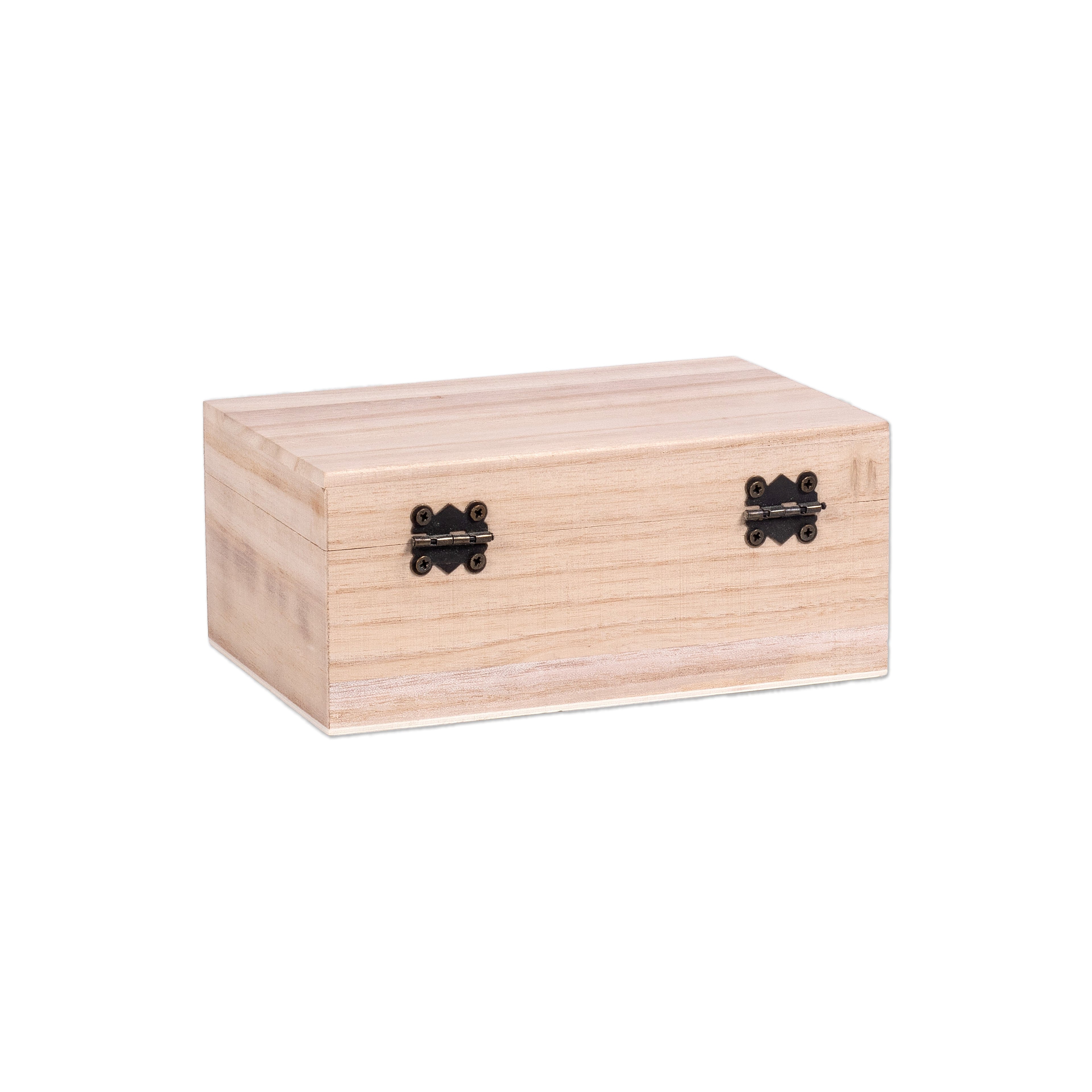 Pinewood Box with Metal Latch Rectangular L5.8 x W4 x H2.5 1pc
