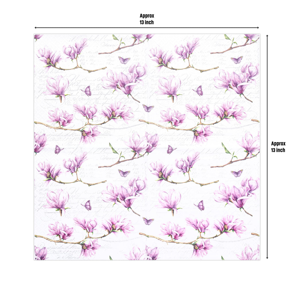 Decoupage Napkin Pink Magnolia 13 X 13inch 3PLY 1pc
