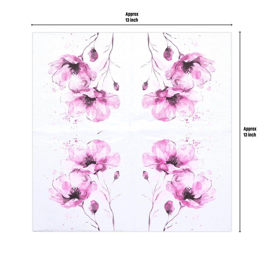 Decoupage Napkin Ruby Blossom 13 X 13inch 3PLY 1pc