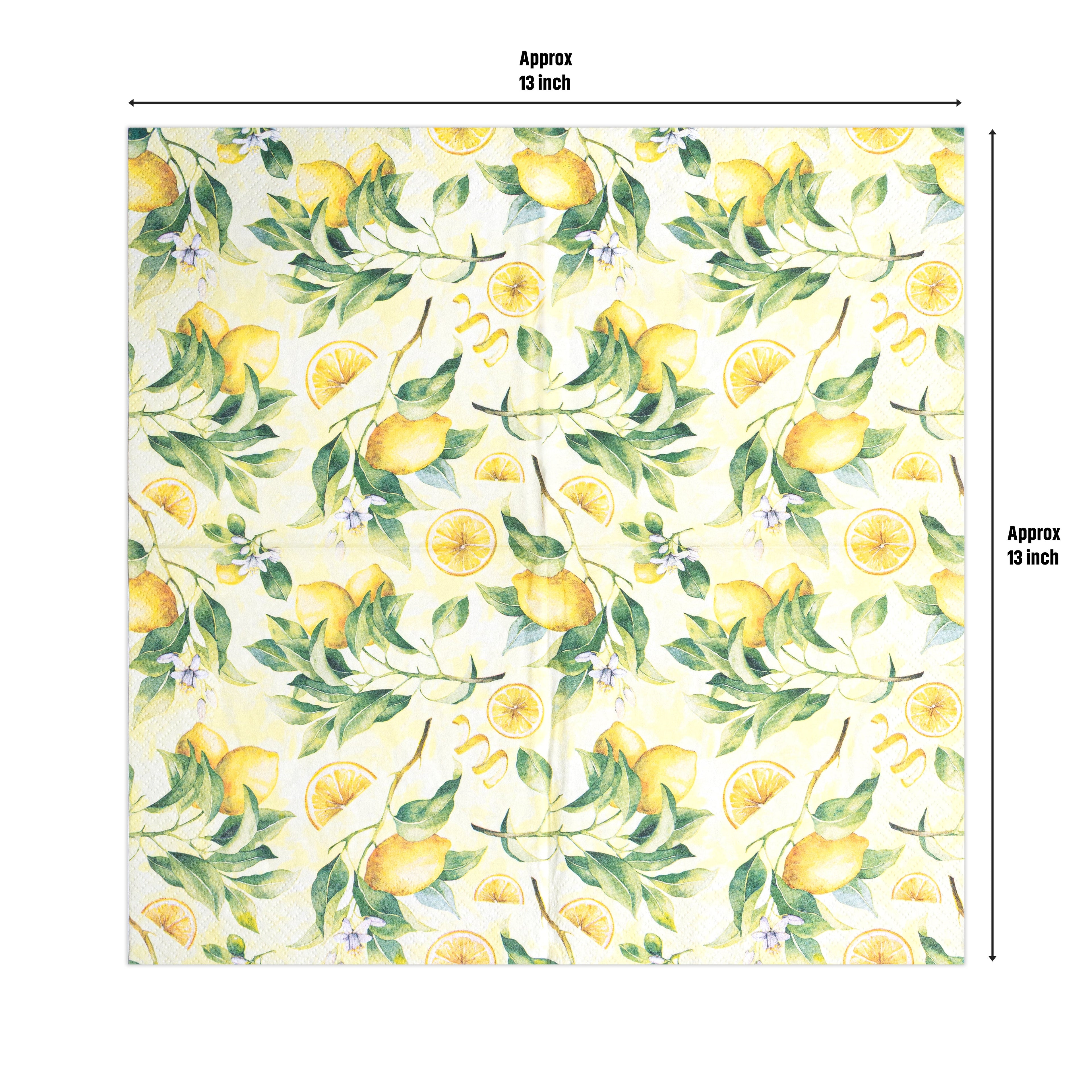 Decoupage Napkin Wild Lemon 13 X 13inch 3PLY 1pc