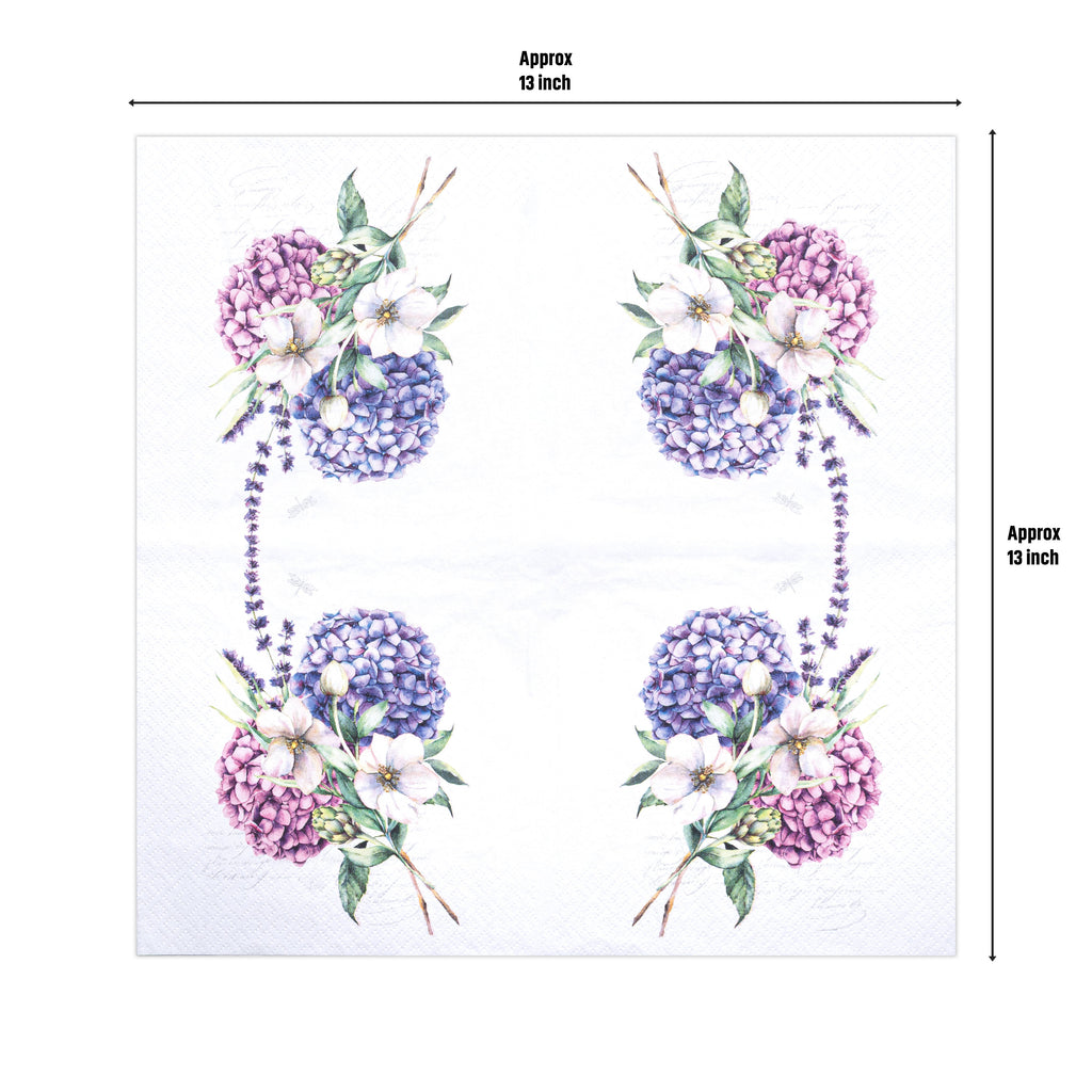 Decoupage Napkin Hydrangea Bouquet 13 X 13inch 3PLY 1pc
