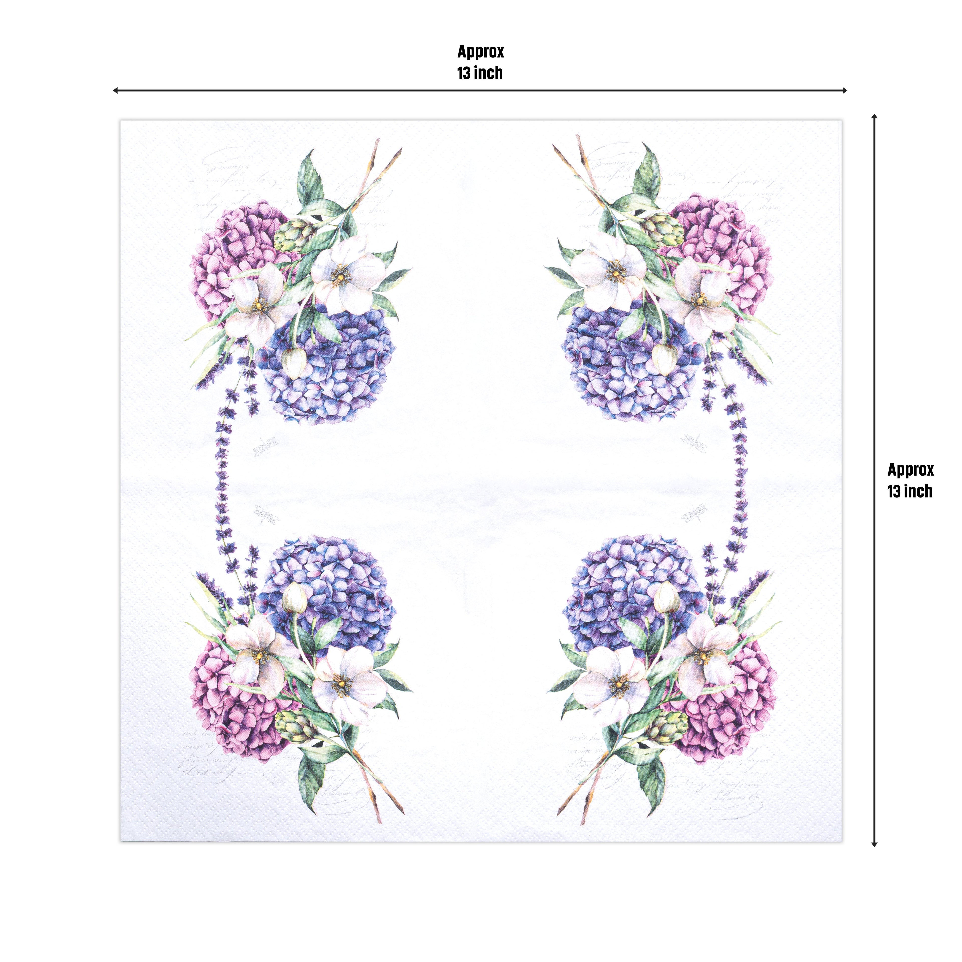 Decoupage Napkin Hydrangea Bouquet 13 X 13inch 3PLY 1pc