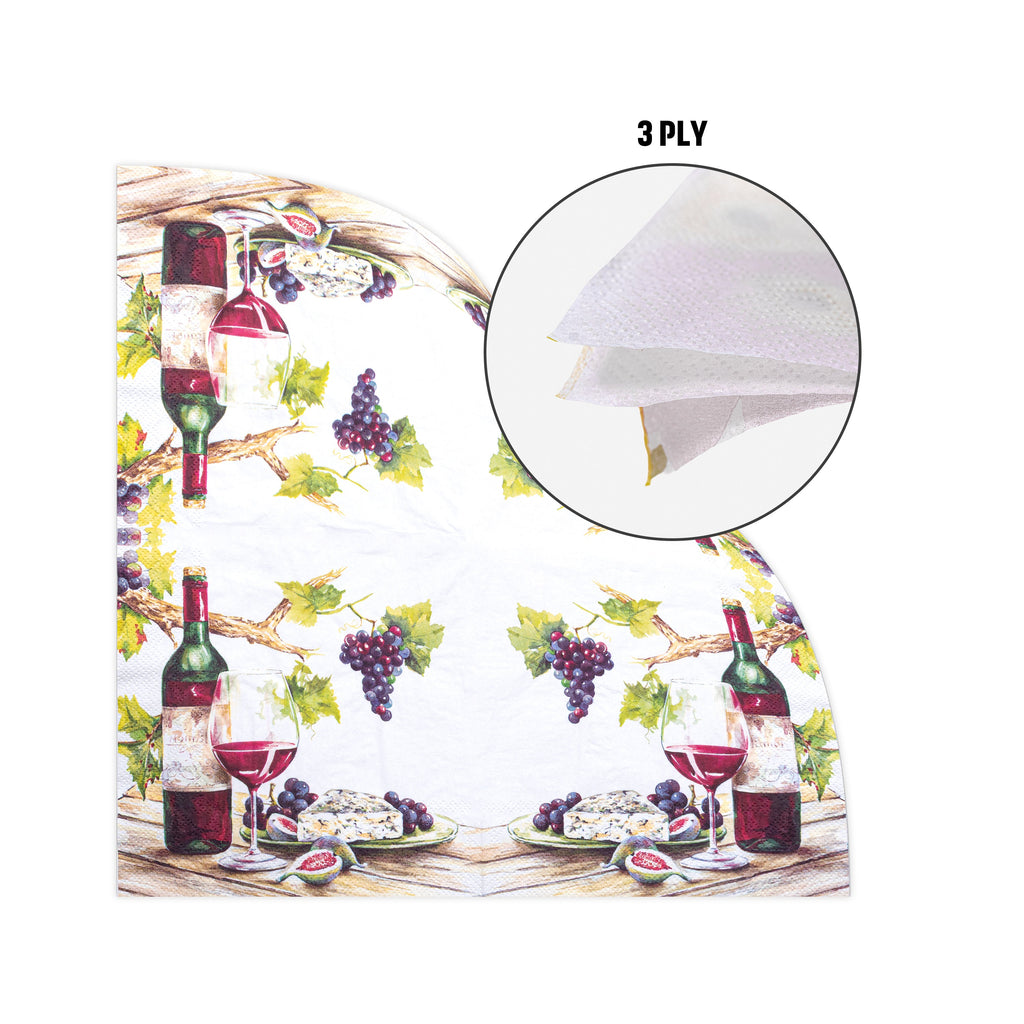 Decoupage Napkin Wine Delight 13 X 13inch 3PLY 1pc