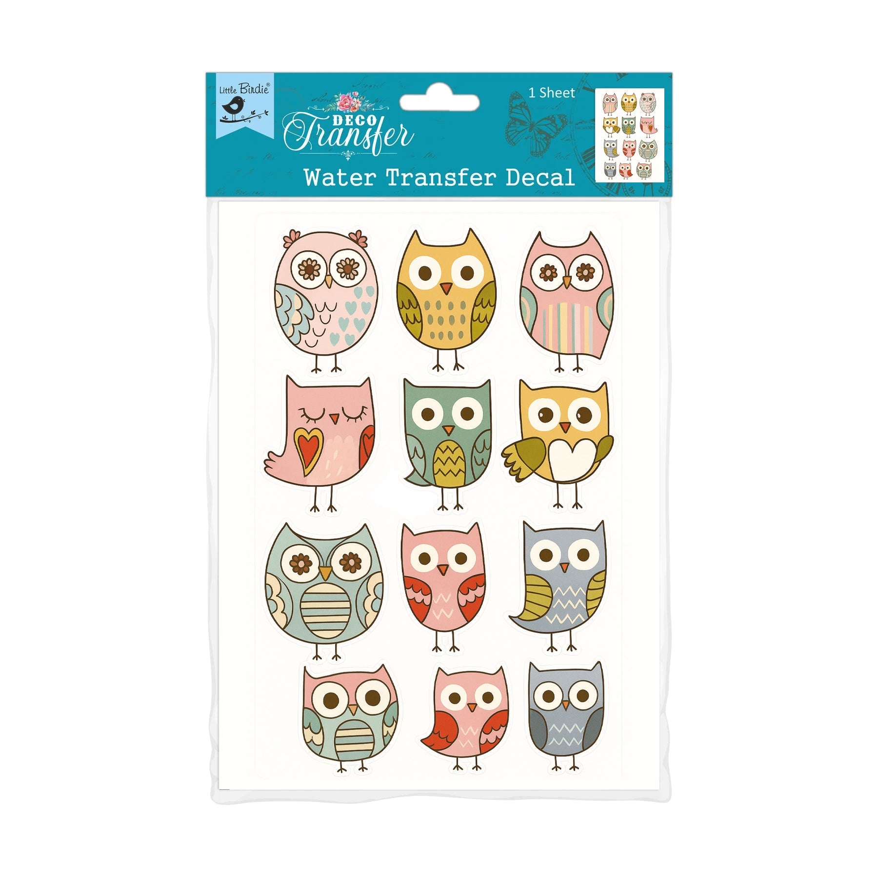 Deco Transfer Sheet Owldorable 9.5inch X 7.5inch 1 Sheet