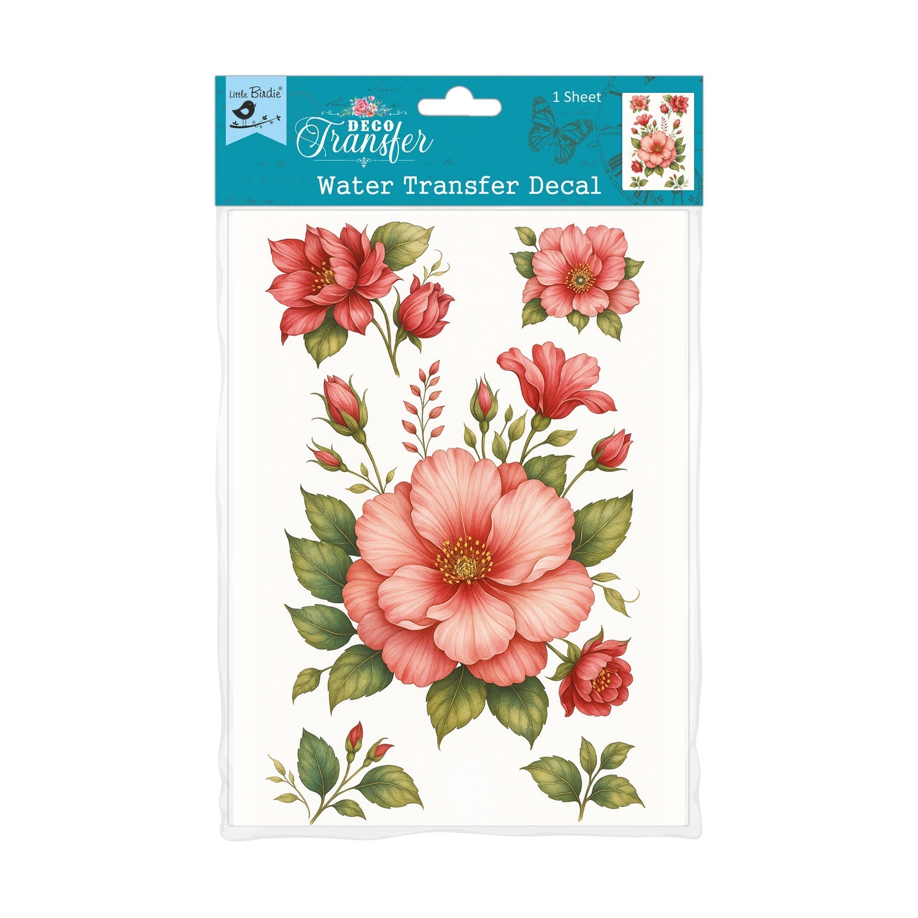 Deco Transfer Sheet Camellia Blossom 9.5inch X 7.5inch 1 Sheet