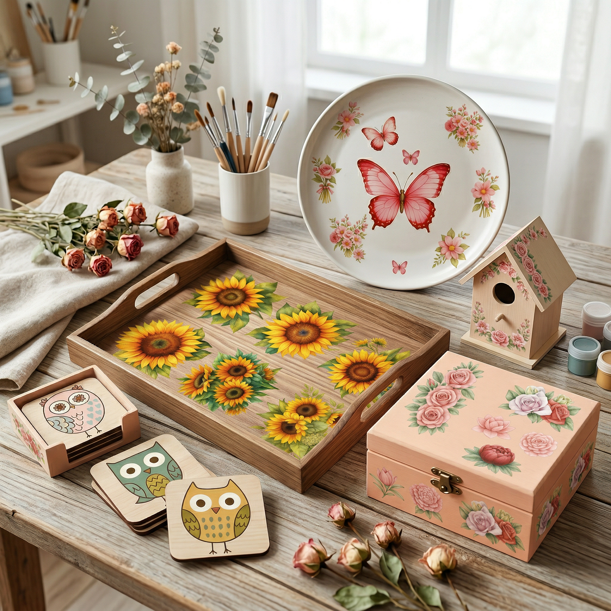 Deco Transfer Sheet Camellia Blossom 9.5inch X 7.5inch 1 Sheet