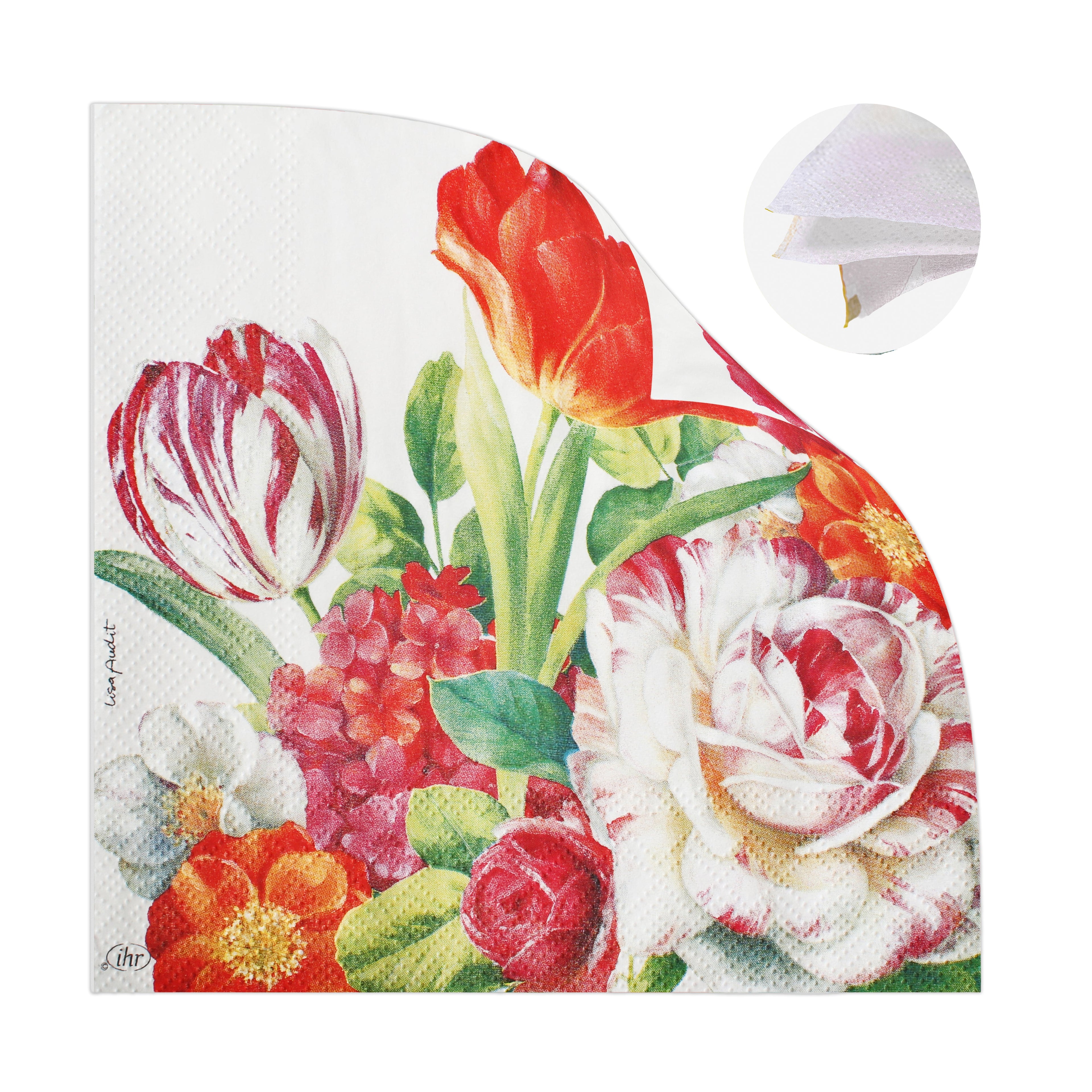 Decoupage Napkin Fleur Grace 13 X 13inch 3PLY 1pc