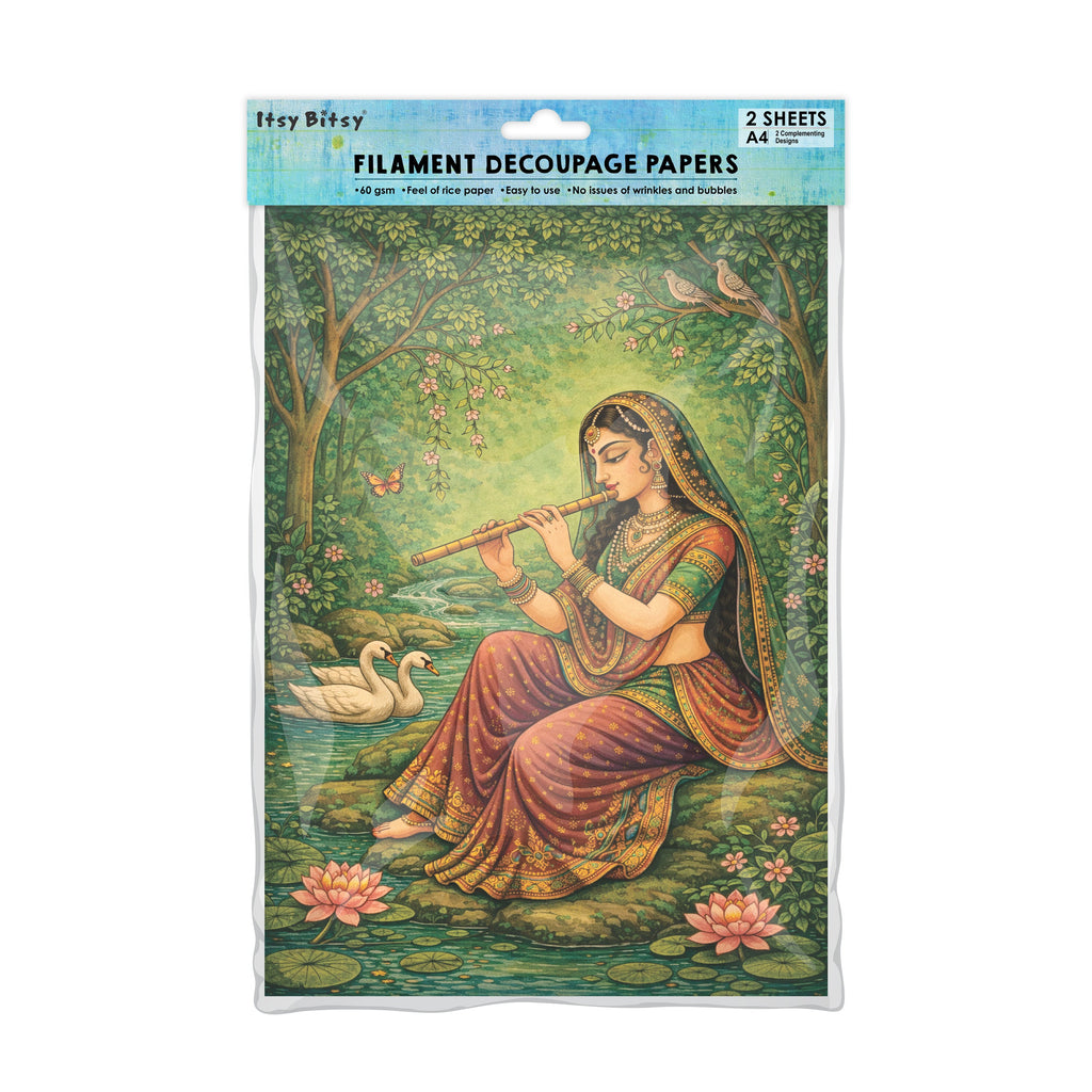 Filament Decoupage Paper Heritage Melody 2 Designs 60GSM A4 2 Sheets
