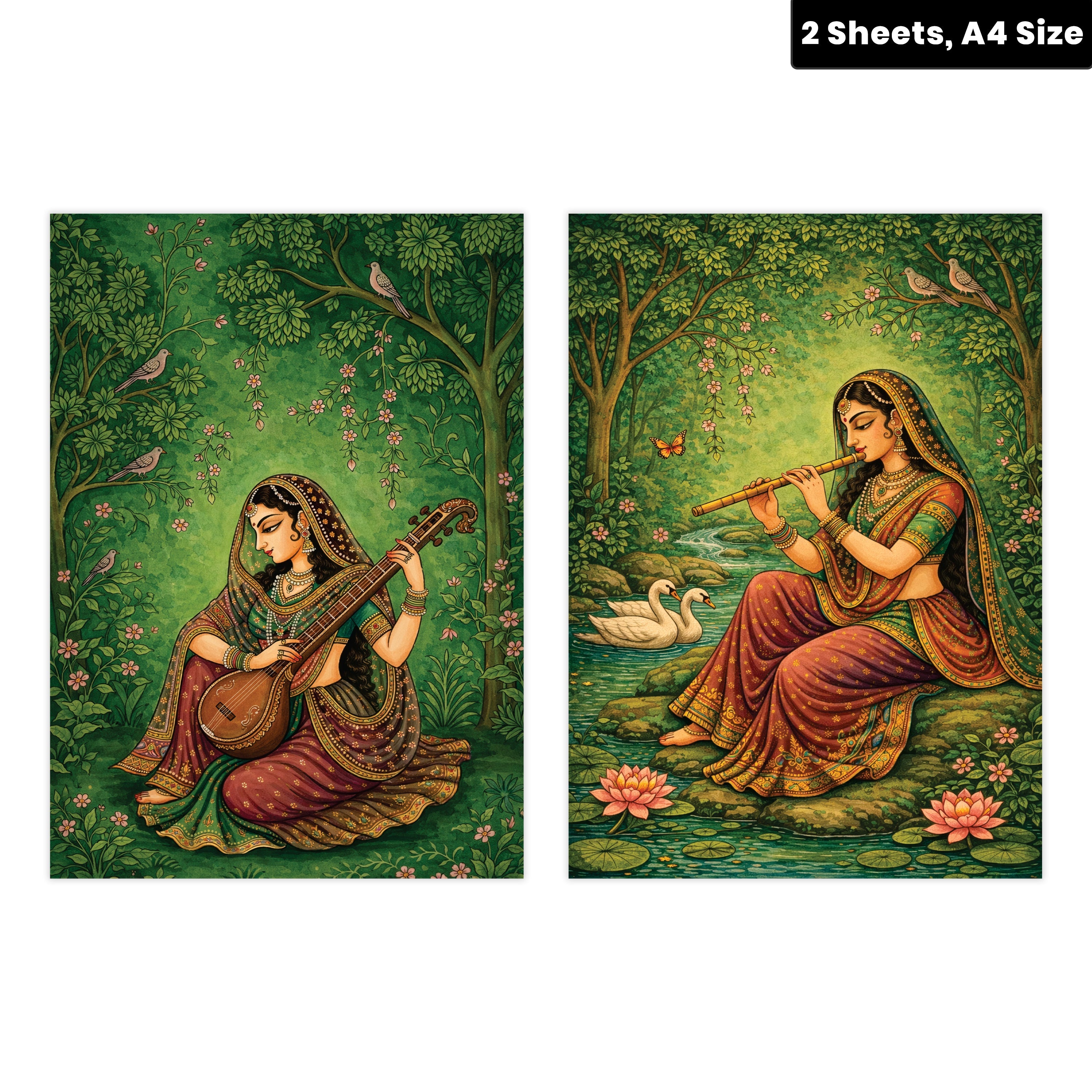 Filament Decoupage Paper Heritage Melody 2 Designs 60GSM A4 2 Sheets