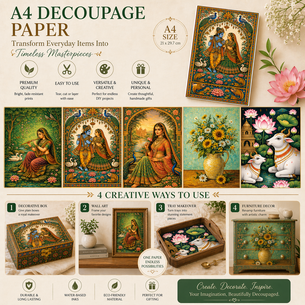 Filament Decoupage Paper Starlight Voyage 2 Designs 60GSM A4 2 Sheets