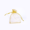 Organza drawstring Gift Bags Gold 7x9cm 12pcs pack