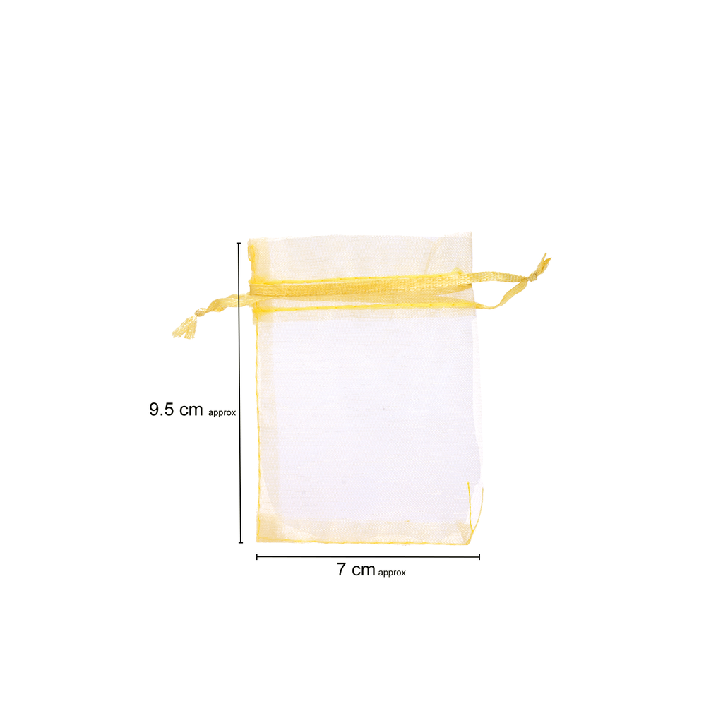 Organza drawstring Gift Bags Gold 7x9cm 12pcs pack