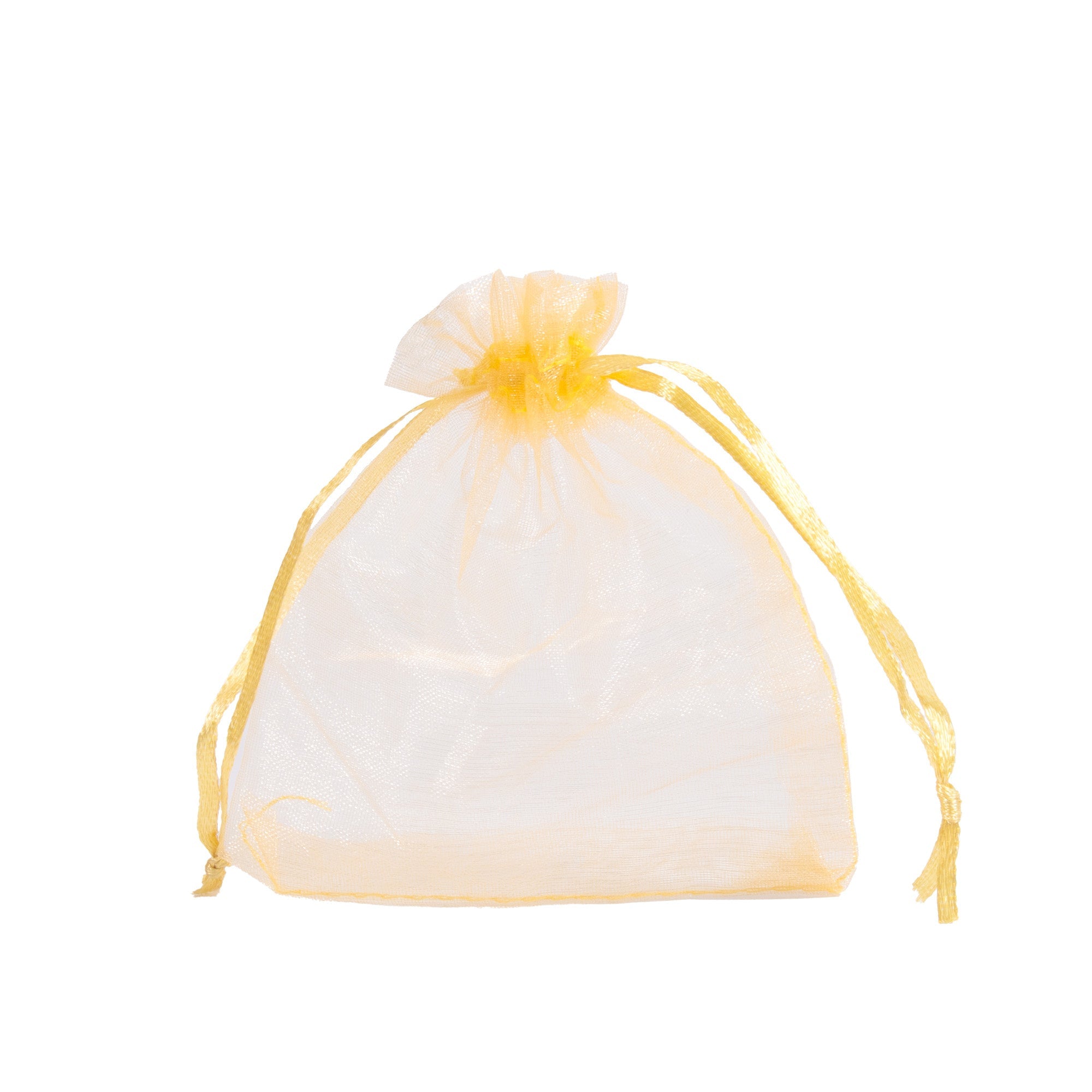 Organza drawstring Gift Bags Gold 10x13cm 12pcs pack