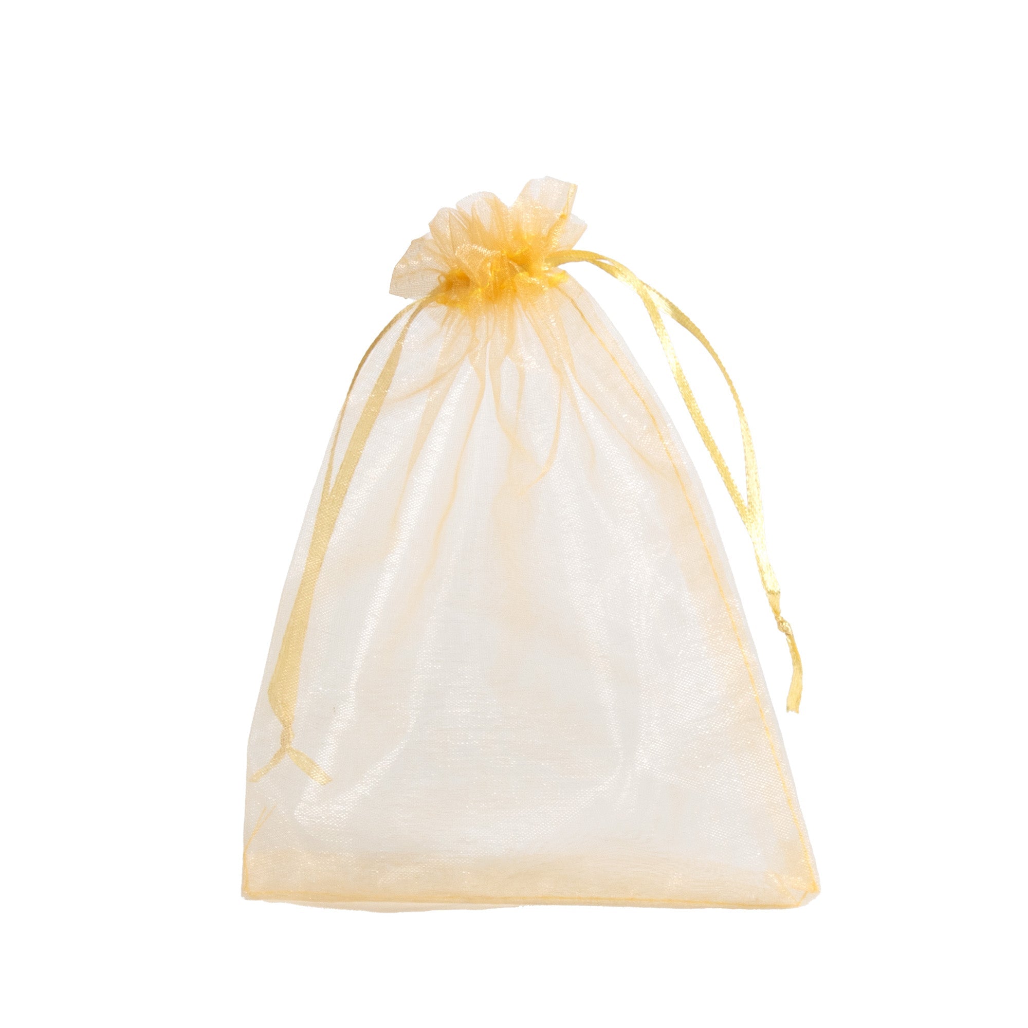 Organza Drawstring Gift Bags Gold 13x18cm 12pcs pack
