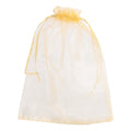 Organza Drawstring Gift Bags Gold 17x23cm 12pcs pack