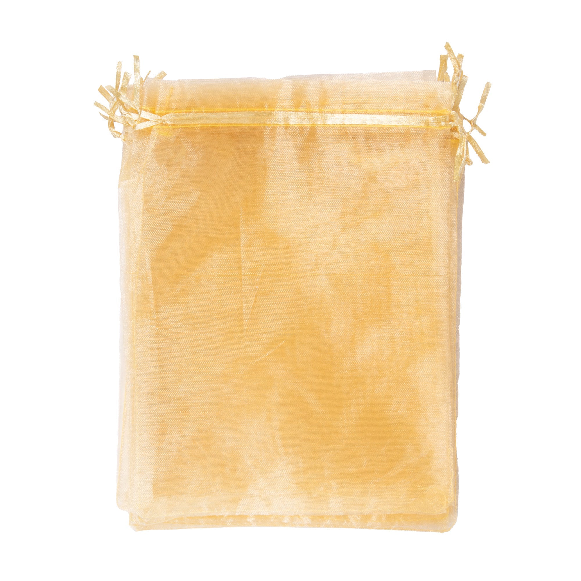 Organza Drawstring Gift Bags Gold 17x23cm 12pcs pack