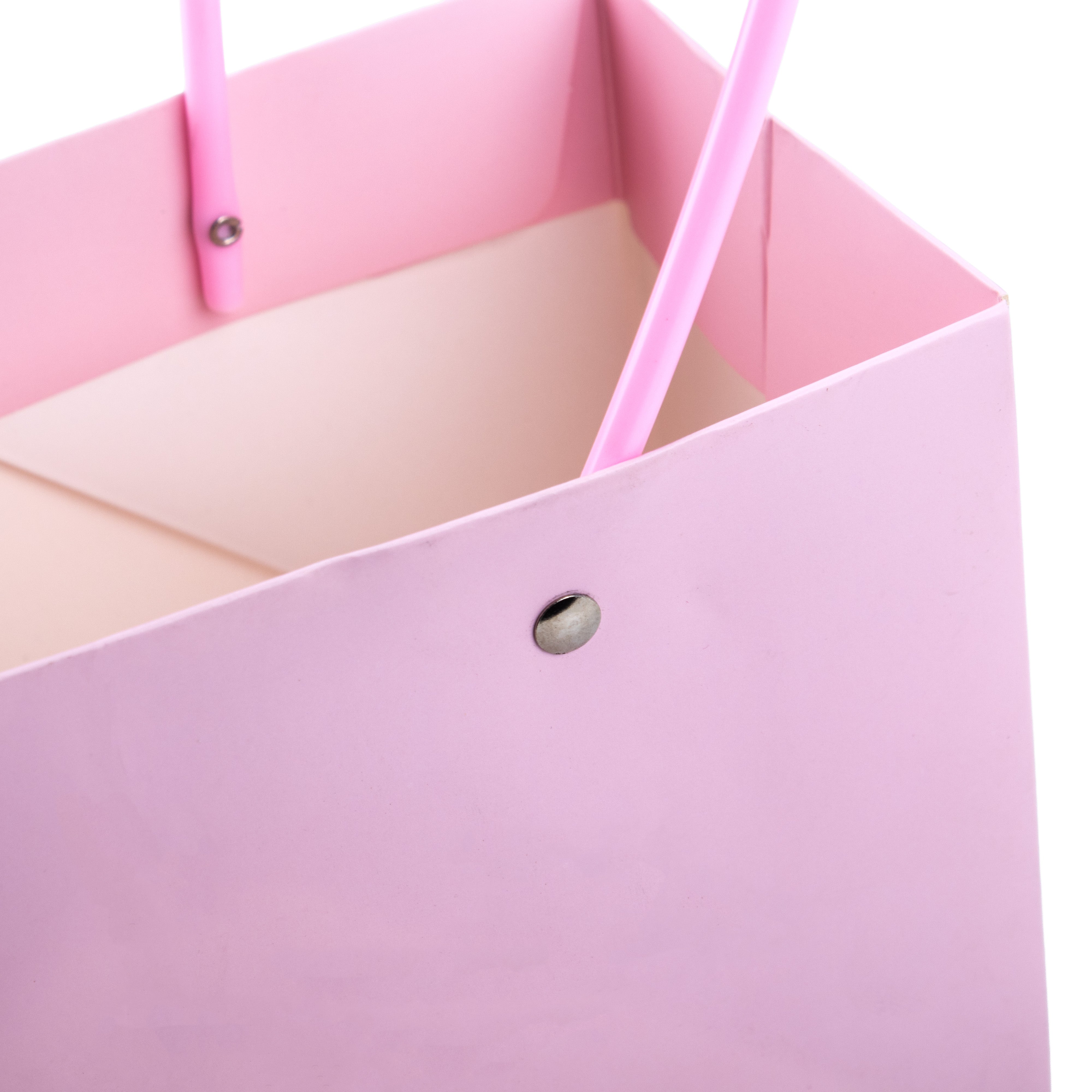 Paper Gift Bag With Straw Handle Baby Pink 8.5x12.5inch 1pc