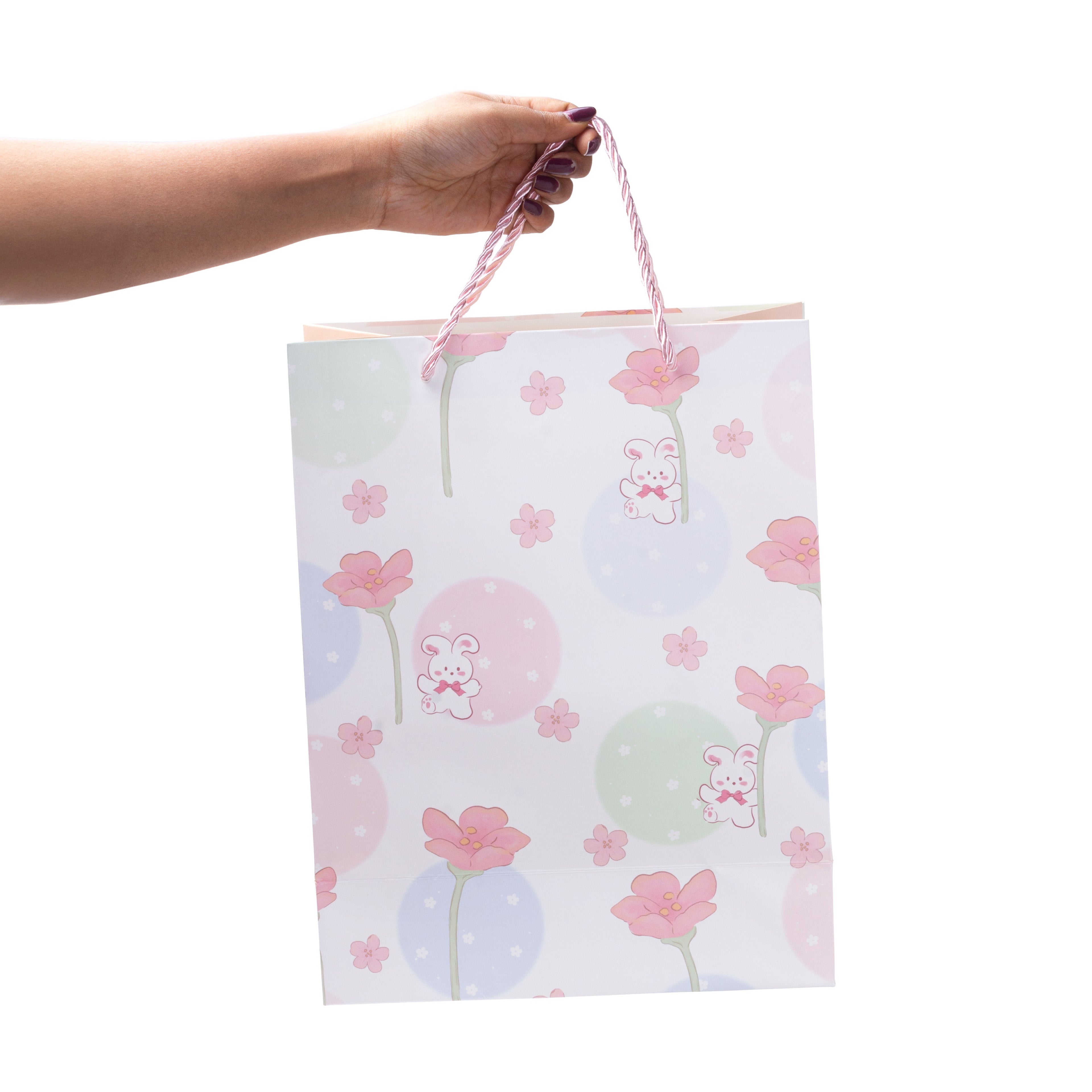 Paper Gift Bag Bunny Garden 13x10inch 1pc
