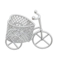 Mini Metal Wire Tricycle Heart White 1 Pc