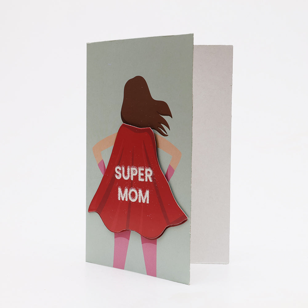 Greeting Card & Envelope Super Mom 4 X 6 inch