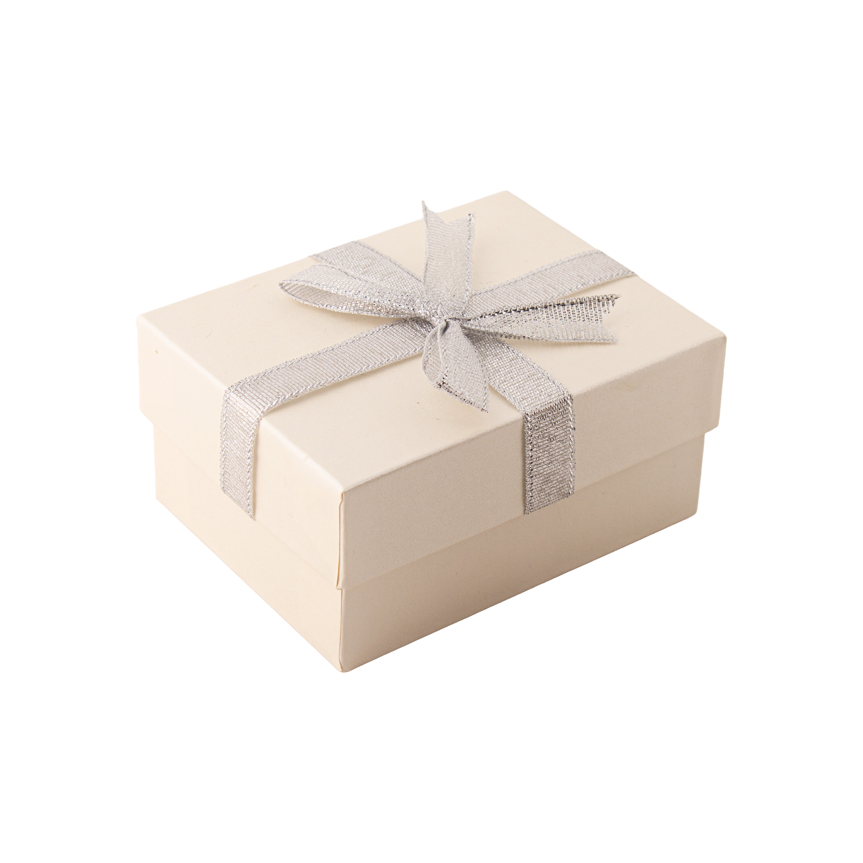 Gift Box with Bow Silver Sparkle L10.5 X W8 X D5.4cm 1 Box
