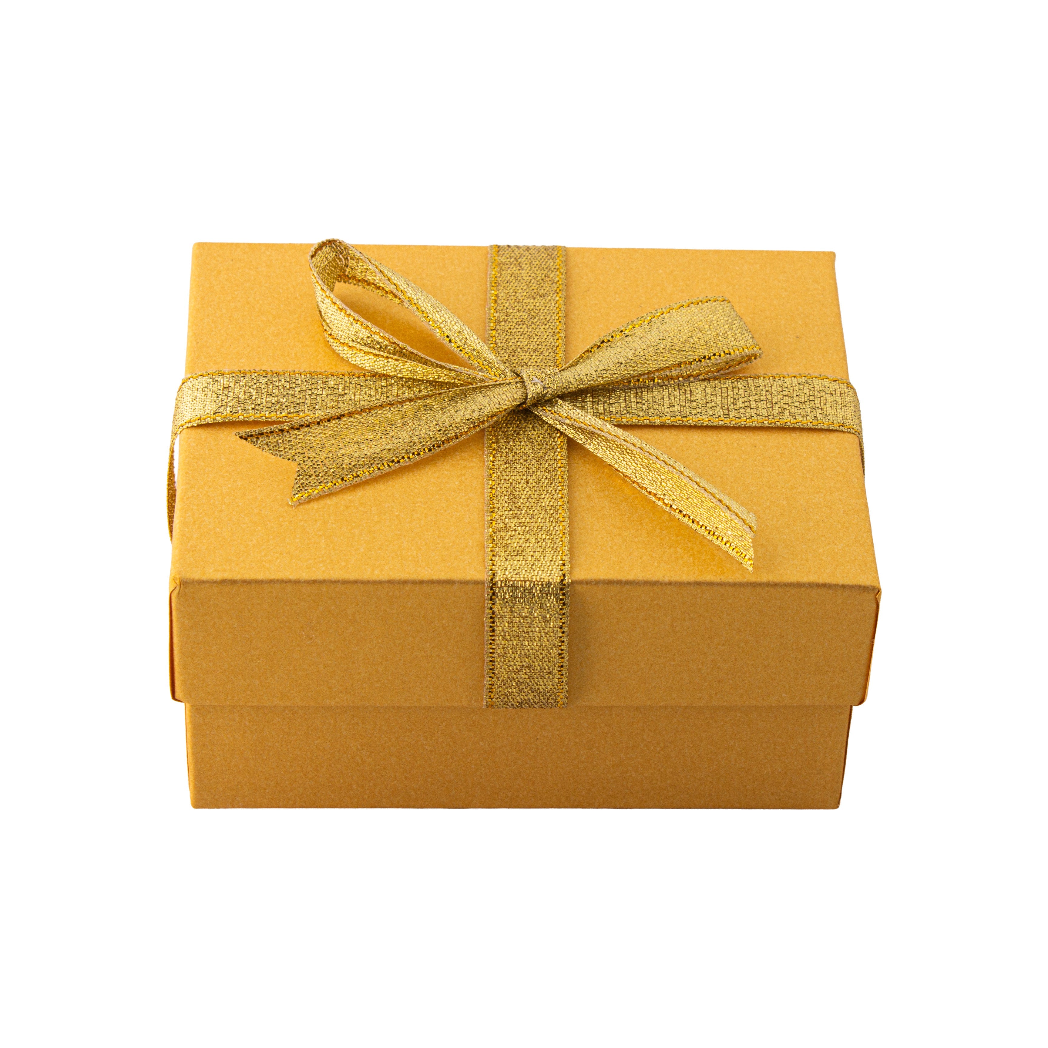 Gift Box with Bow Golden Sparkle L10.5 X W8 X D5.4cm 1 Box