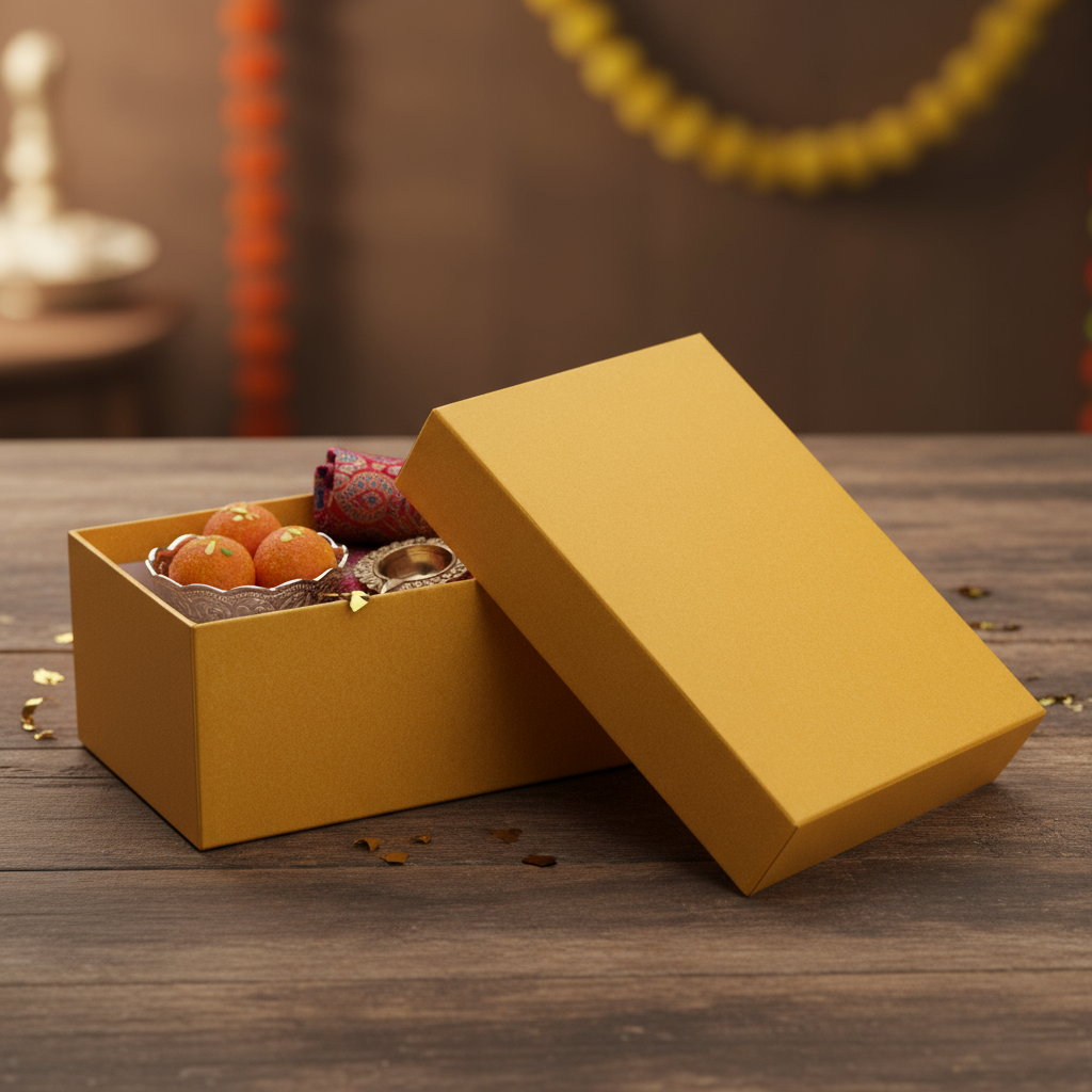 Gift Box Golden Sparkle L16 X W11 X D7cm 1 Box (Approx)
