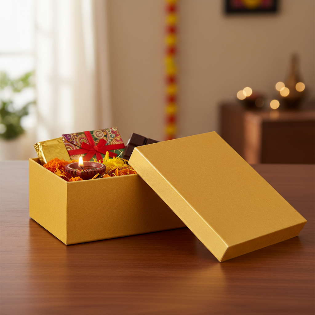 Gift Box Golden Sparkle L25.5 X W20.5 X D13cm 1 Box