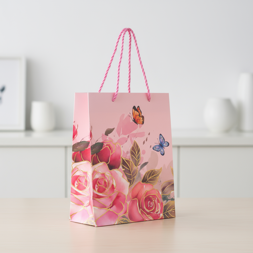 Paper Gift Bag Rose Meadow 18 X 23 X 10cm 1pc