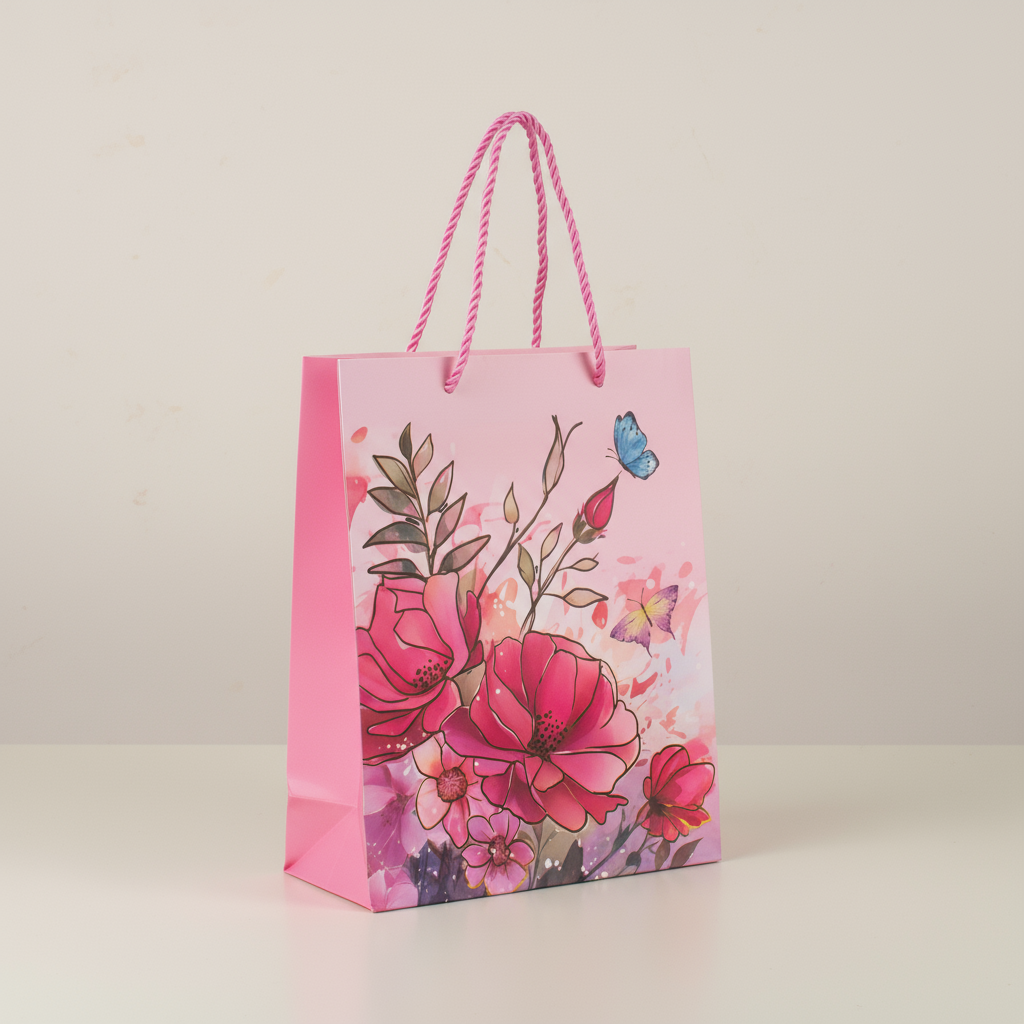Paper Gift Bag Poppy Meadow 18 X 23 X 10cm 1pc