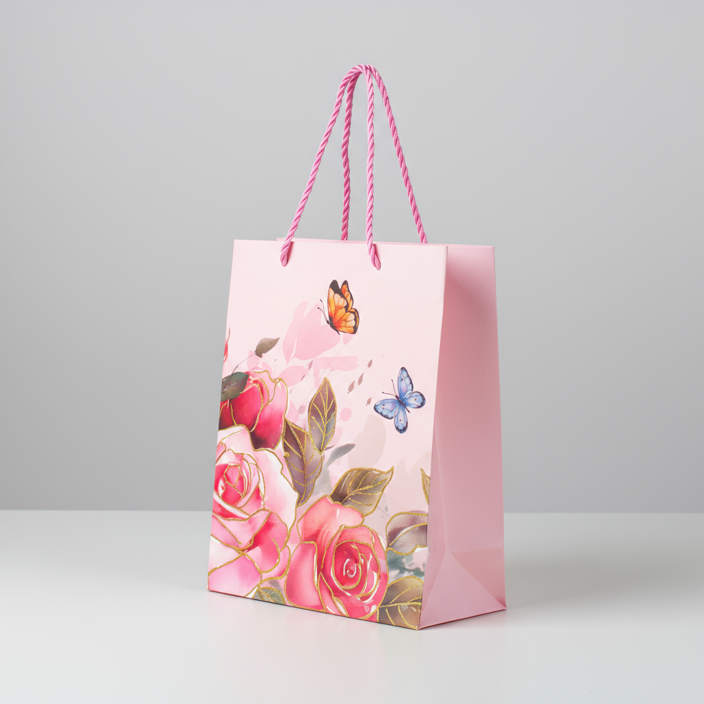 Paper Gift Bag Peony Meadow 18 X 23 X 10cm 1pc