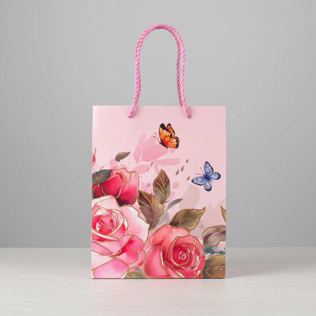 Paper Gift Bag Peony Meadow 18 X 23 X 10cm 1pc