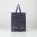 Paper Gift Bag Happy Birthday Navy Blue and Silver 18 X 23 X 10cm 1pc