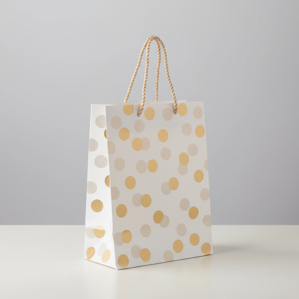 Foil Printed Paper Gift Bag Polka Dot 18 X 23 X 10cm 1pc