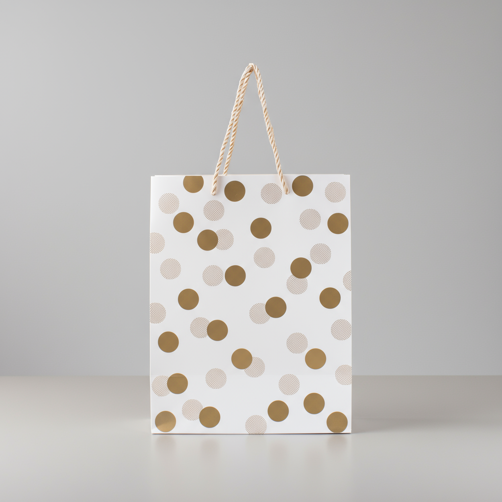 Foil Printed Paper Gift Bag Polka Dot 18 X 23 X 10cm 1pc