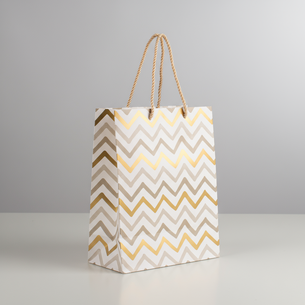 Foil Printed Paper Gift Bag Waves 18 X 23 X 10cm 1pc