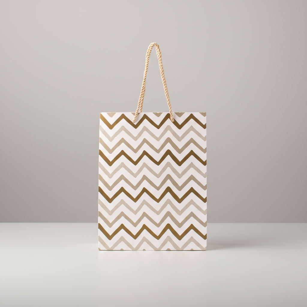 Foil Printed Paper Gift Bag Waves 18 X 23 X 10cm 1pc